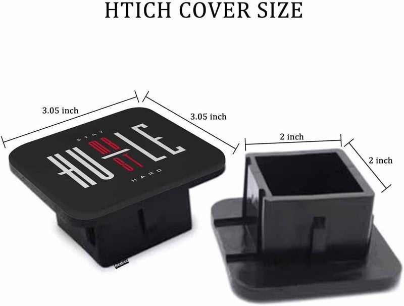 Beabes Trailer Hitch Cover 2 Inch Motivational Quote, Stay Humble Hustle Hard Heavy-Duty Tow Rear Receivers Plug Covers, Funny Phrase 2" Rubber Towing Hitch Cover for Trucks Cars SUVs Sedans - Image 2